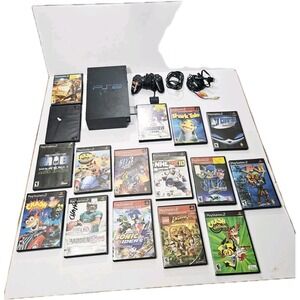 Sony 2 Console Bundle with Black PS2 and Multiple Games - Black